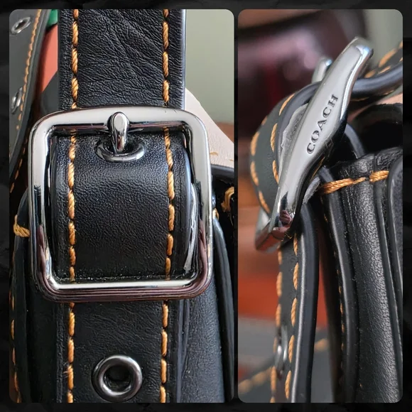 Coach 38482 1941 Saddle 23 Crossbody Patchwork Black Suede Leather Bag - Picture 11 of 16